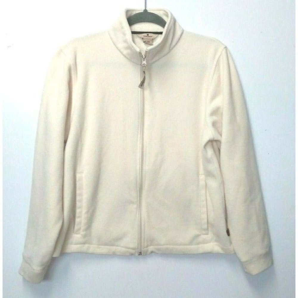 Vintage Woolrich Fleece Jacket Womens Polartec Sz M Full Zip Polyester LS Yellow